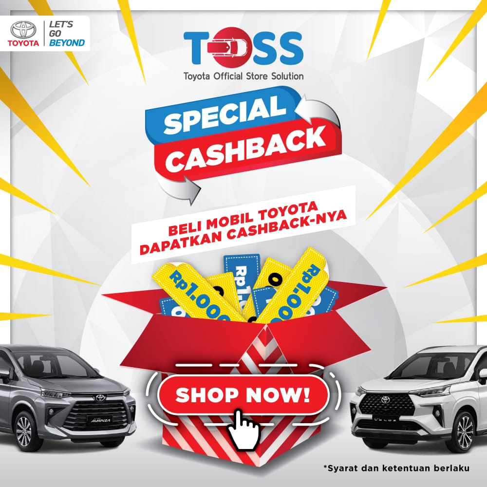 TOSS Special Cashback, Diskon Mobil Jutaan Rupiah